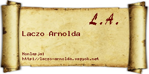 Laczo Arnolda névjegykártya